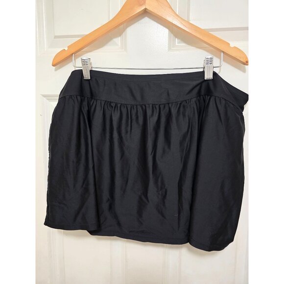 Beach Native Womens Black Swim Skirt With Built-In Shorts Size 22W Nylon/Spandex - Picture 3 of 6